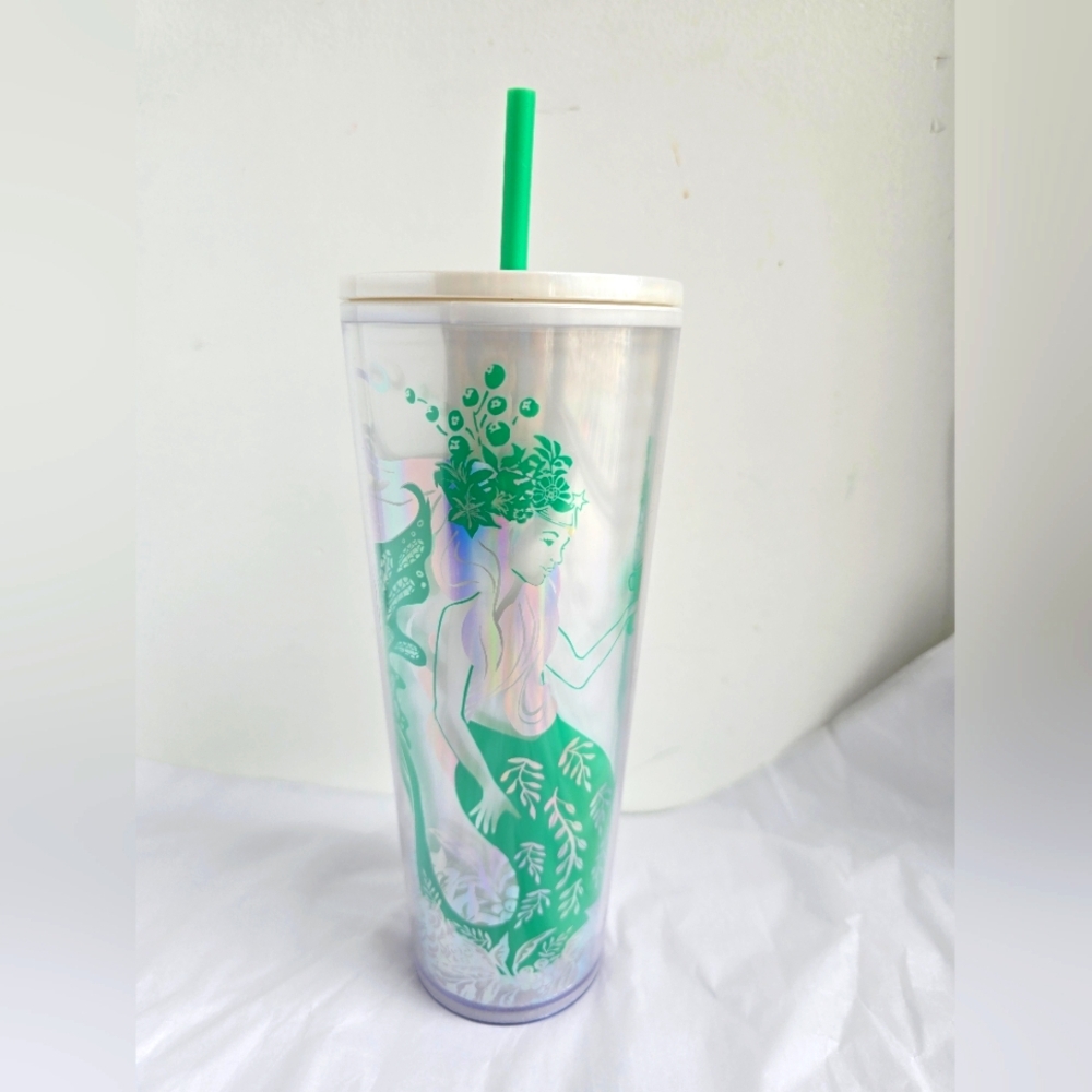 Starbucks Venti White & Green Siren Tumbler